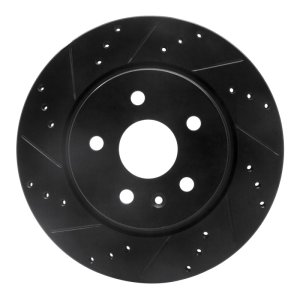 Buick Allure Brake Rotor (1) - Rear Left - R1 Concepts - Drilled & Slotted - Black - `10-`25